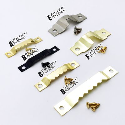 25pcs Golden Silver Black Sawtooth Picture Frame Hanger Hanging Photo Wall Oil Painting Mirror Saw Tooth Hooks with Screws Picture Hangers Hooks