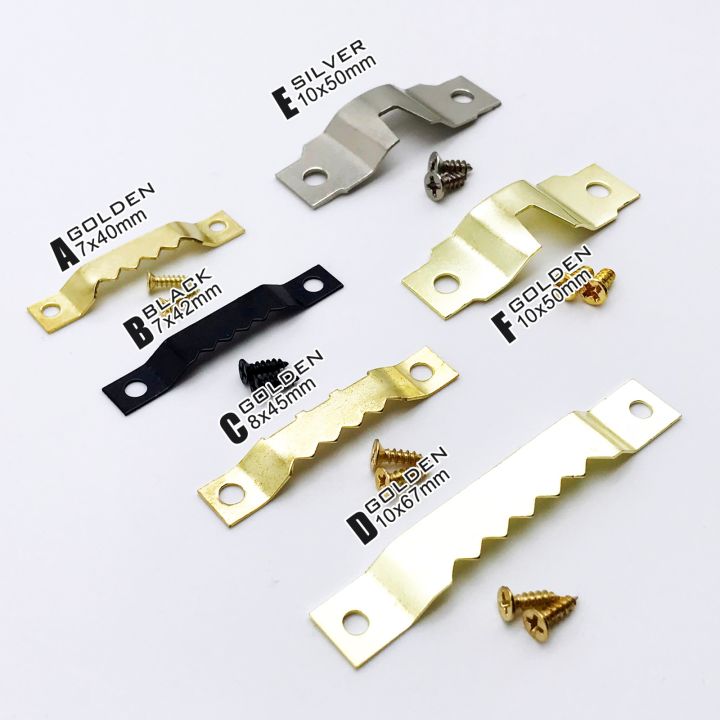 25pcs-golden-silver-black-sawtooth-picture-frame-hanger-hanging-photo-wall-oil-painting-mirror-saw-tooth-hooks-with-screws-picture-hangers-hooks