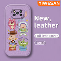 YIWESAN เคสสำหรับ Xiaomi Poco X3 NFC Poco X3 Poco X3 Poco X3 GT เคสลายการ์ตูนนักบินอวกาศตุ๊กตาดีไซน์ใหม่โทรศัพท์ดีไซน์ด้านข้างใหม่เคสหนังดีไซน์ใหม่ Lensa Kontak กล้องบางปกป้องเคสกันกระแทก