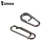 Bimoo 50pcs Stainless Steel Fishing Lure Leaders Connector Bent Head Oval Split Rings amp; Fast Snap Clips Fishing Accessories