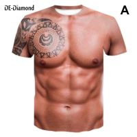 2023 In stock √ Muscle Tattoo Print T-Shirt Men Short Sleeve 3D Digital Printing T-shirt，Contact the seller to personalize the name and logo