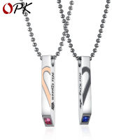 Hot Selling Accessories Her King His Queen Pendant Diamond Heart-Shaped Multi-Part Titanium Steel Couple Necklace