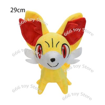 อะนิเมะ Fennekin โปเกมอนของเล่นกำมะหยี่ยัดไส้สัตว์ตุ๊กตาการ์ตูนน่ารัก S สำหรับเด็ก Kids Toys 19ซม./29ซม