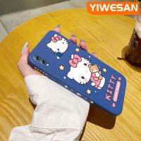 YIWESAN เคสสำหรับ Huawei Y Max สนุกกับ8X สูงสุดเคสการ์ตูนน่ารักลาย Hello Kitty ดีไซน์ใหม่นิ่มเคสโทรศัพท์ซิลิโคนเหลวลายเคสกันกระแทกป้องกันเลนส์กล้อง