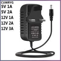 CUWRYG 1A แถบไฟ LED 5V 12V แหล่งจ่ายไฟหลัก3A 2A หม้อแปลงกระแสไฟฟ้า/อะแดปเตอร์ DC ที่ชาร์จปลั๊กในสหราชอาณาจักรอังกฤษ