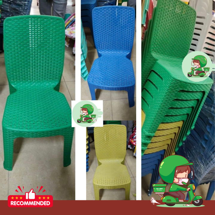 New Elegant design of plastic rattan chair makapal CHAIR yellow/green