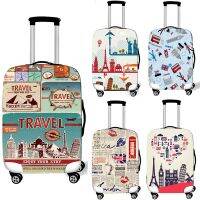 British Style Travel Suitcase Covers Women Elastic Scene Luggage Protective Covers Valise Bagages Roulettes Vintage Covers