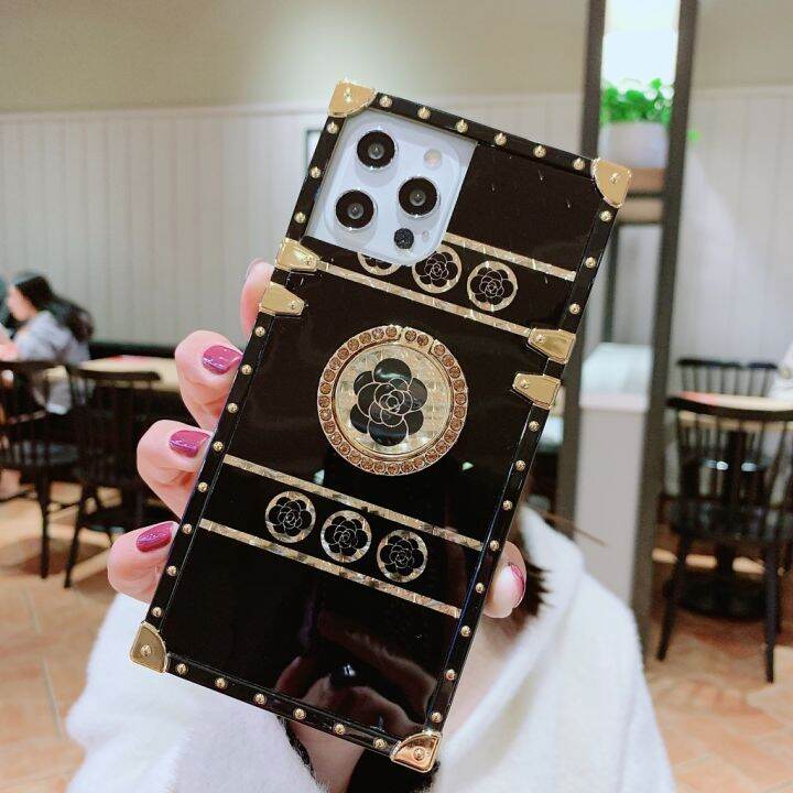 เคสที่ยึดสำหรับผู้หญิงแฟชั่นสำหรับ-iphone-14-13-12-11-pro-max-6-7-8-6s-plus-x-xr-xs-max-ป้องกันเคสโทรศัพท์แหวนดอกไม้-iphone14ฝาครอบด้านหลังเคสกันกระแทก