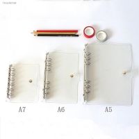 ☃✹✉ 1pc PVC File Holder Transparent Color Plastic Clip File Folder A5/A6/A7 Notebook Loose Leaf Ring Binder Planner Agenda Paper Bag