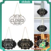 OKDEALS สองด้าน ป้ายติดประตู ไม้สำหรับไม้ เปิดปิดได้ ที่แขวนประตู ทนทานต่อการใช้งาน สัญญาณเตือนความจำ กระดานข่าวโรงแรม ออฟฟิศสำหรับทำงาน