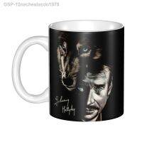 แก้วกาแฟ Johnny Hallyday Wolf ปรับแต่งได้แบบ DIY แก้วถ้วยใส่นมดาวฝรั่งเศสแบบ12nacheatacdo1978