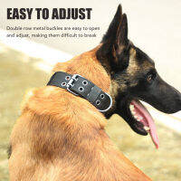 Pet Collar Wider Design Double Row Buckles D Ring Buckle Dog Collar Black Adjustable for Large Dogs for Daily