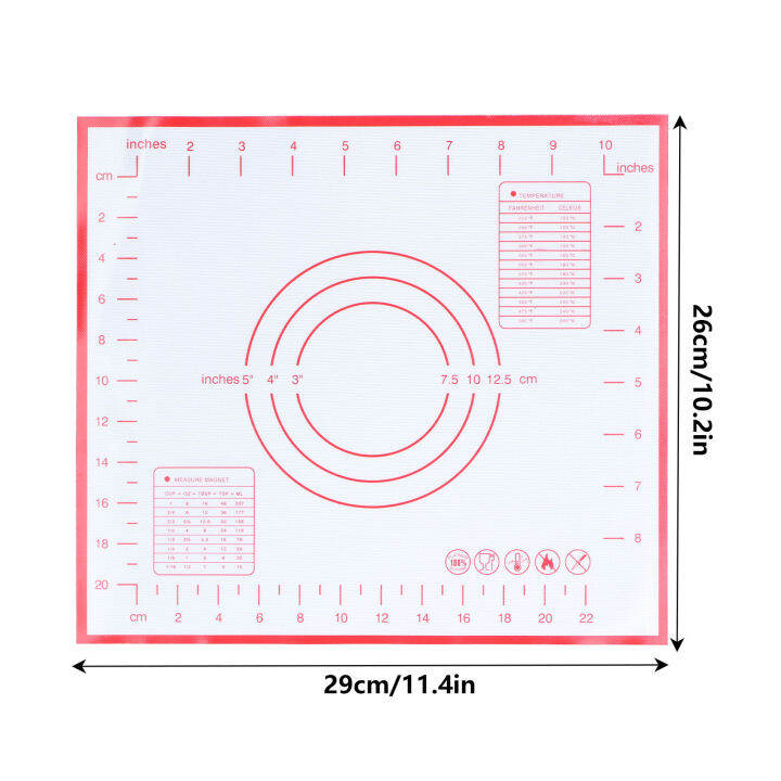 สงสัย-แผ่นรองอบซิลิโคนสำหรับงานครัวไม่ลื่นทนความร้อนได้แผ่นรองแป้งโดที่มีขนาด