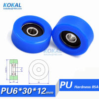 [PU0630-12]Free shipping 10PCS polyurethane PU sliding window door rubber roller 626RS TPU bearing wheel 6*30*12mm