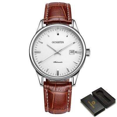 ⌚OCHSTIN นาฬิกาข้อมือผู้ชายระบบกลไกอัตโนมัติ,นาฬิกาข้อมือธุรกิจคริสตัลแซฟไฟร์สำหรับกันน้ำผู้ชายสายหนังนาฬิกาผู้ชาย2023