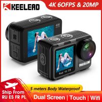 KEELEAD กล้องเคลื่อนไหว K80 4K 20MP 60FPS 2.0 LCD แบบสัมผัส EIS หน้าจอคู่ WiFi 5เมตรรีโมตคอนโทรลกันน้ำร่างกายกล้องเคลื่อนไหว4X ซูม