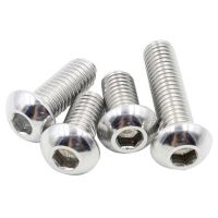 50pcs M2 Allen screw  Round Pan  head bolt  Mushroom Hex Socket Mechanical screw 304 stainless steel 3mm-20mm length Nails Screws  Fasteners