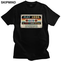 Male Vintage May 1990 30 Years Old Tshirt Short Sleeved Cotton T-shirt Summer 30th Birthday Cassette Tee Shirt Gift Top Apparel XS-6XL