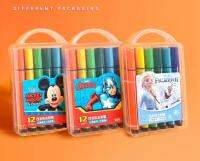 Disney Mickey Frozen Marvel 12-48 Colors Kids Watercolor Pens Set Washable  Art Drawing Supplies， Disney12-48 สีเด็กปากกาสีน้ำชุดอุปกรณ์วาดภาพศิลปะล้างทำความสะอาดได้