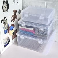 【jw】❅  Storage Transparent Desktop Organizer Large Capacity Stickers Subpackage Holder Stationery