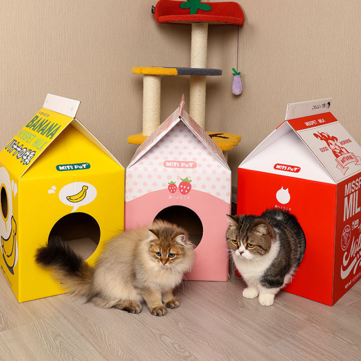 xcutememeow-บ้านแมว-ลับเล็บแมว-กล่องลับเล็บแมว2in1-ของเล่นแมว-กล่องบ้านลับเล็บ-กล่องลับเล็บแมว-ที่ลับเล็บแมว-พร้อมส่งจากไทย