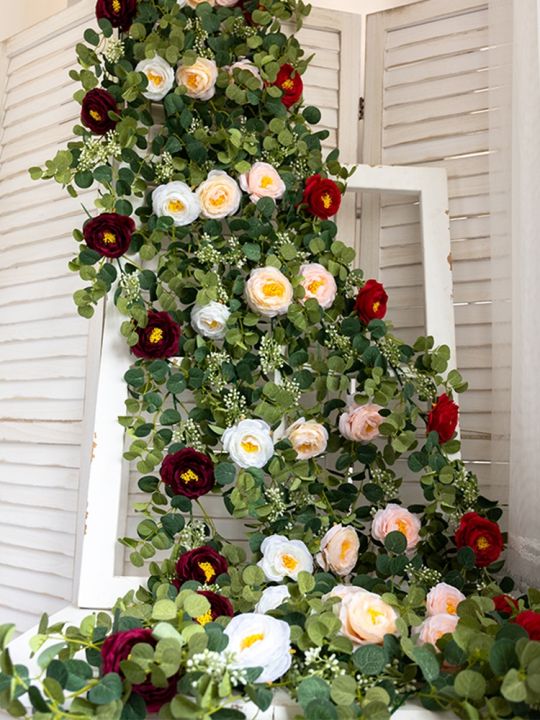 พวงดอกโบตั๋นดอกไม้เทียมประดิษฐ์ผ้าไหมสีขาว-ayiq-flower-shop-สำหรับแขวนต้นยูคาลิปตัสสำหรับงานแต่งงานบ้านงานเลี้ยงสวนงานฝีมือซุ้ม