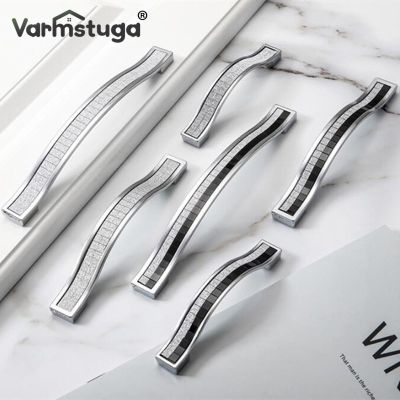 【CW】 Zinc Alloy Glass Handles Cupboard Pulls Drawer Knobs Cabinet Handle with Hardware