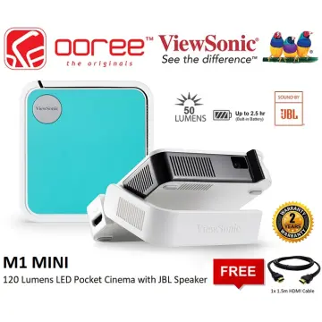 ViewSonic M1 mini  Lamp Free Pocket Cinema Projector with JBL Speakers and  Colorful Top Plates 
