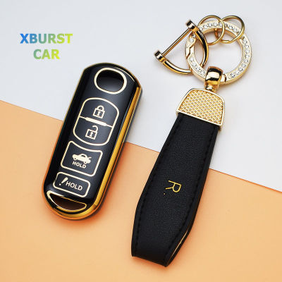 4ปุ่ม TPU SHELL FOB พวงกุญแจสำหรับ MAZDA 2 3 6 Axela Atenza CX-5 CX5 CX-3 CX-7 CX8 cx รถผู้ถือกระเป๋า