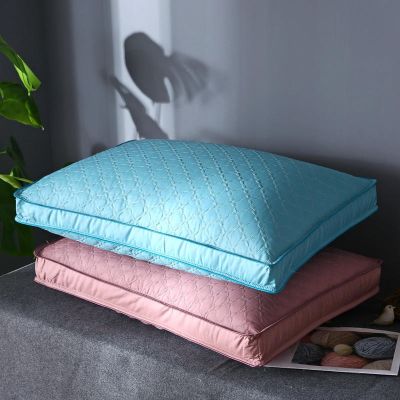 [COD] Cotton satin quilted two-color European and style pure three-dimensional pillow core cervical protection hotel single student compression