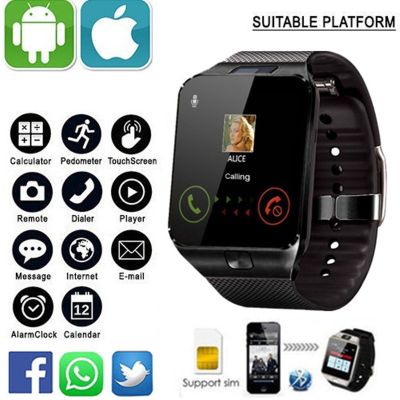 ZZOOI DZ09 smart card watches movement step meter smart phone watches 2 g SIM TF waterproof camera watches the GSM mobile phone large