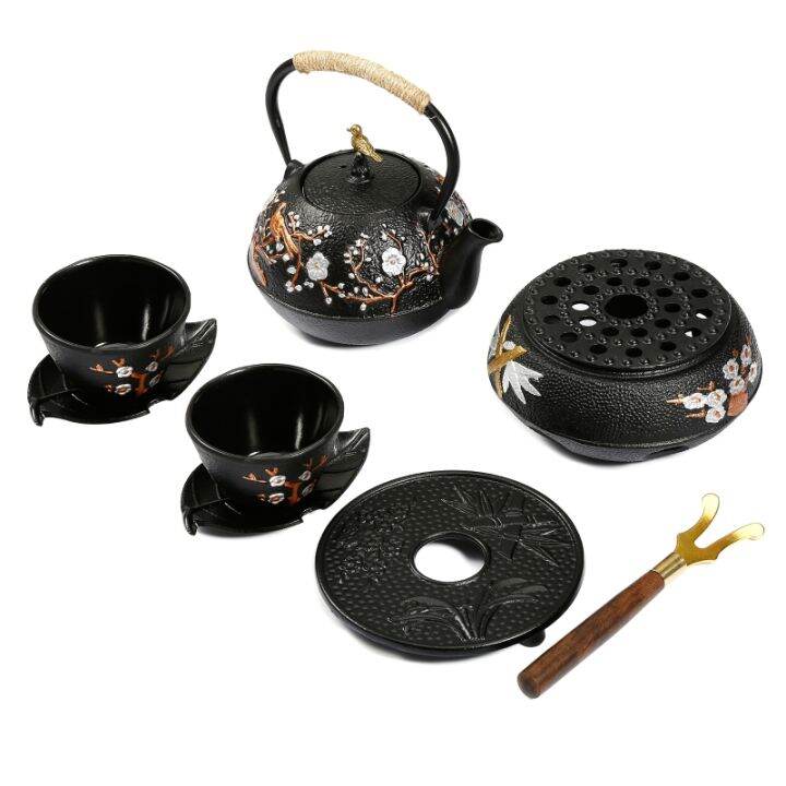 Japanese Style Teapots Set 1200ml Antique Iron Tea Pot with Stainless Steel Infuser Cast Iron