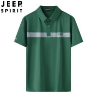 JEEP SPIRIT เสื้อยืดแฟชั่นแขนสั้นผ้าวิสคอสของผู้ชาย,เสื้อโปโลธุรกิจแห้งเร็วทรงหลวมลำลองแบบบางสำหรับใส่เล่นกีฬาสำหรับฤดูร้อน