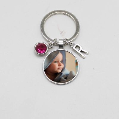 【CW】✼♕  Personality Photo Pendant Keychain your baby boy mom dad grandma family parent-child photo is a gift jewelr