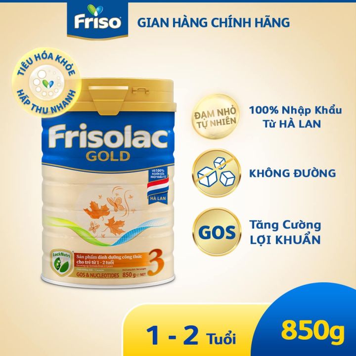 Sữa Bột Frisolac Gold 3 lon thiếc 850G-cho trẻ từ 12-24 tháng tuổi
