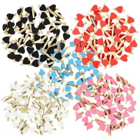 50PCS 30mm Chic Wedding Birthday Party Supplies Photo Wall Decoration White/Blue/Pink/bLACK/Red Mini Heart Wooden Craft Clip Peg Clips Pins Tacks