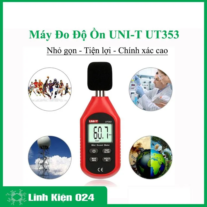 Máy đo tiếng ồn, cường độ âm thanh UT353 Uni-T độ chính xác cao