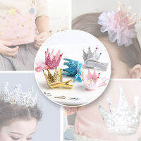 CCC Glitter คลิปผมมงกุฎ Mini เด็กกิ๊บติดผมวันเกิดสีชมพู Sparkly Princess Tiara