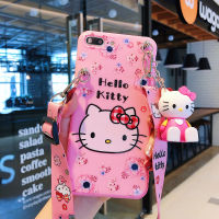 สำหรับ Xiaomi Redmi 7A Redmi 8 Redmi 8A Redmi Note 6 Pro Redmi Note 7 Pro Redmi 5 Redmi 5A Redmi 6 Redmi 6A Redmi 7 Remi Note 4 Redmi Note 5 Pro การ์ตูน Hello Kitty ตุ๊กตายืนโทรศัพท์ Crossbody เคสซิลิโคนอ่อนนุ่ม