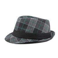 Spring And Summer Men Fedora Cap Panama Hats Cotton-Polyester 56-58Cm Plaid Stripes Warped Brim Jazz Style Male LM0103