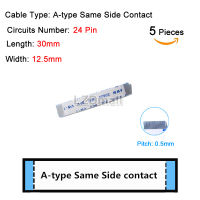 ริบบิ้น FPC ยืดหยุ่นสายแบนพิทช์ยาว0.5มม. 30มม. A-Type อุปกรณ์ทำเครื่องประดับ Contact 24P 24Pin 3ซม. AWM 20624 80C VW-1 60V 5ชิ้น