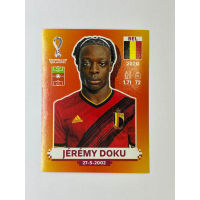 สติ๊กเกอร์สะสม Jeremy Doku ฟุตบอลโลก Worldcup 2022 belgium ของสะสมทีมฟุตบอล เบลเยี่ยม เบลเยียม