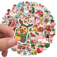 ✳ 100pcs/set Merry Christmas Doodle Santa Claus Christmas Tree DIY Decoration Wall Laptop Skateboard New Year Gift Sticker