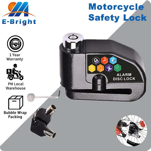 EBright Motorcycle Lock Waterproof Lock Anti Theft Disc Security