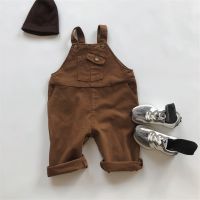 Fashion Children Pocket Overalls Autumn New Girls Vintage Trousers Baby Strap Pants Cotton Boys Overalls Kids Clothes