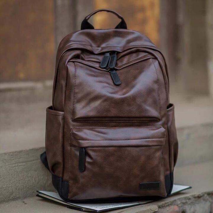 KOREAN Leather Backpack Knapsack bag for school stravel sport and etc