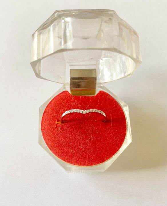 Pawnable 18K White Gold Russian Diamond Wishbone Ring Lazada PH