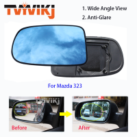 YVIKJ ด้านข้างกระจกมองหลังเลนส์แก้วสีฟ้าสำหรับ Mazda 323มุมกว้าง Anti Glare ประตูกระจก M323