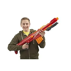 Nerf Centurion Mega Toy Blaster with Folding Bipod, 6-Dart Clip, 6