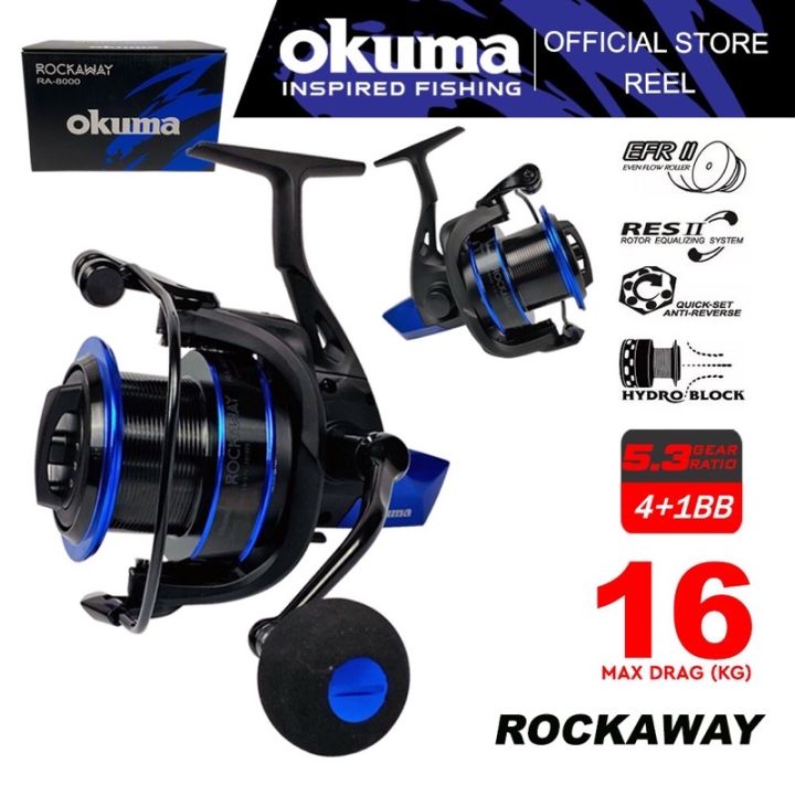 Okuma Rockaway Spinning Reel - Badan Grafit Ringan, Malaysia